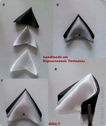 Георгин из атласных лент