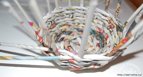 ​Круглая плетеная шкатулочка