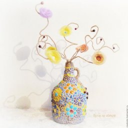 ​Мозаичное дерево: декорируем бутыль