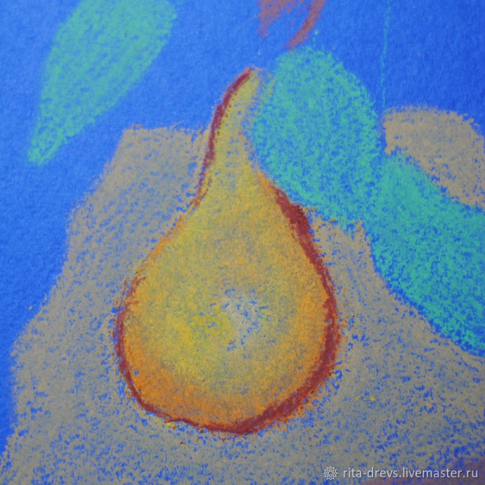 ​Рисование пастелью осенней груши: часть 1