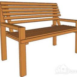 Чертеж небольшой скамейки для дачи