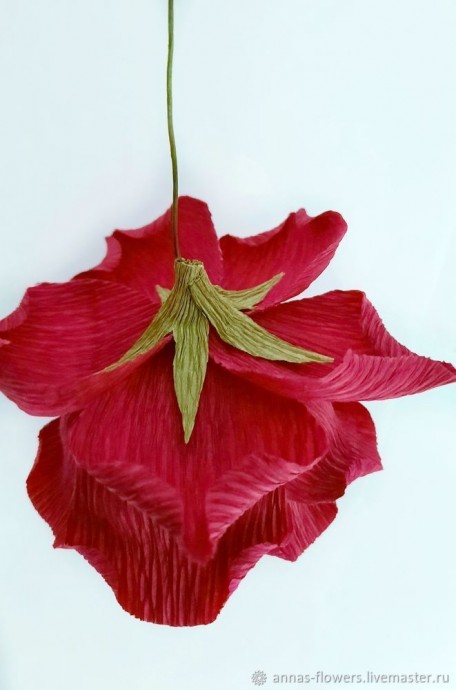 ​Мастерим красивую розу из гофрированной бумаги: часть 4