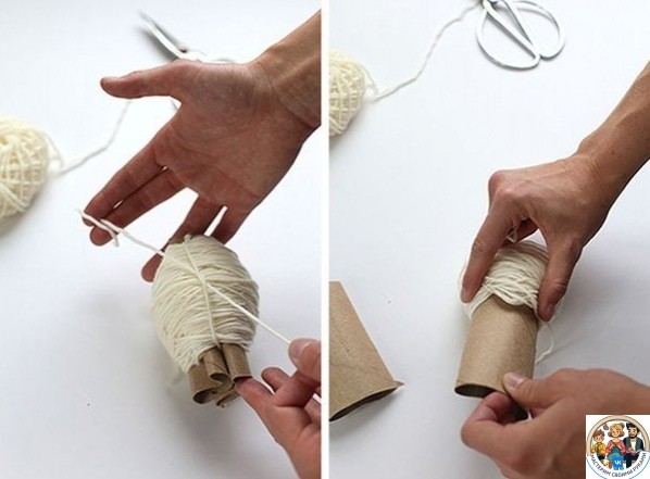 Пушистый мягкий коврик из помпонов