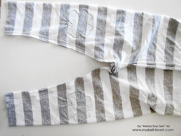 Шьем детские леггинсы с аппликацией