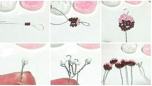 Цветок прекрасной вербены из бисера Цветок прекрасной вербены из бисера