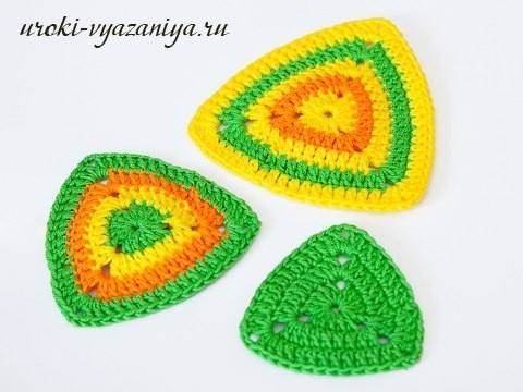 ​Треугольники крючком по кругу, схема вязания: мастер-класс