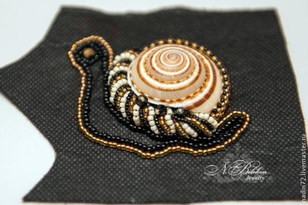 ​Брошь-улитка: мастер-класс, часть 3
