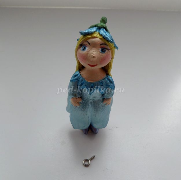 Ёлочная игрушка "Дюймовочка из опилок": часть 4