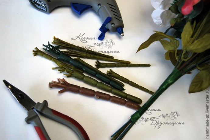 Делаем из искусственных пионов нежный букет невесты