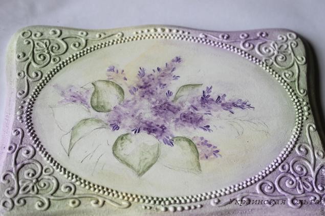 Процесс имитации филиграни и роспись акриловыми красками шкатулки: часть 2