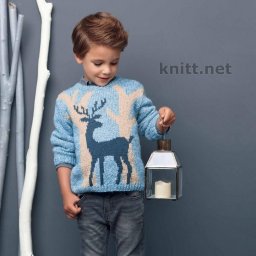 ​Пуловер для мальчика с узором в виде оленя