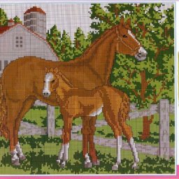 Милые вышивки с лошадками