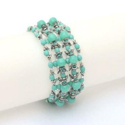 ​Плетем голубой браслет