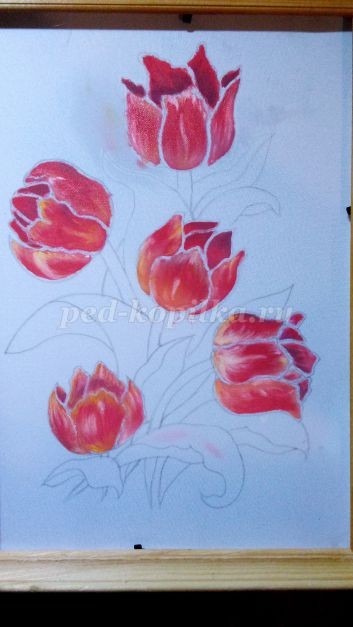 Холодный батик "Тюльпаны"