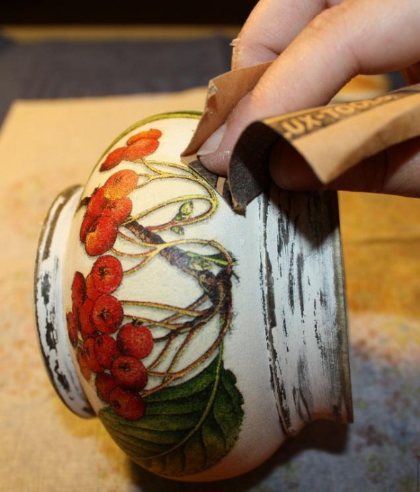 ​Искусственное состаривание "Горшочек для хранения": часть 2