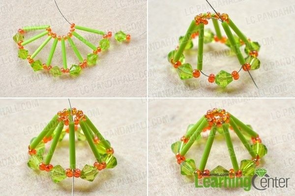 Зонтик из бисера, стекляруса, бусин