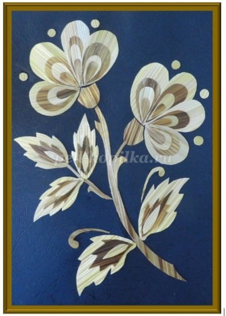 Цветочное панно из соломки: часть 3