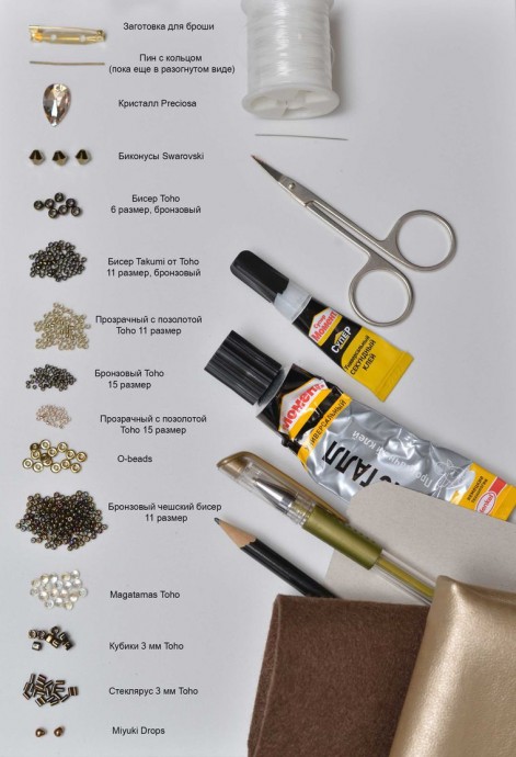 Брошь из бисера "Стрекоза": часть 1