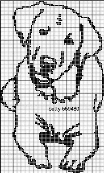 ​Схемы для вышивки монохромных собачек