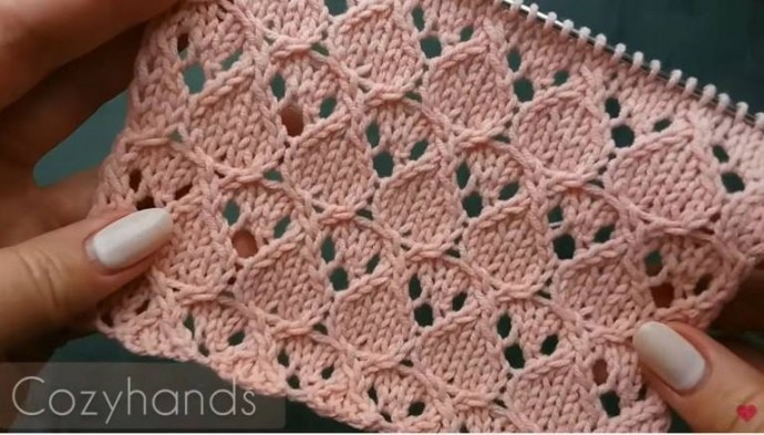 Ажурный узор спицами для вязания палантина, бактуса, плечевых изделий