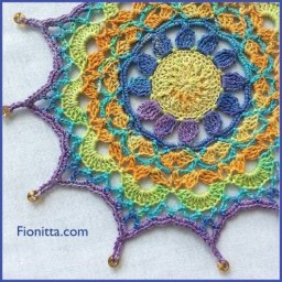 Цветной мотив крючком