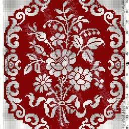 Филейные схемы с розами для вязания овальных салфеток крючком