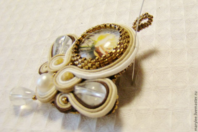 ​Создаем нежный кулон "English rose": часть 4