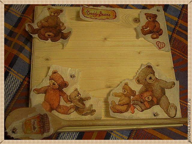 Объемный декупаж без специальных материалов: создаем панно "Ложка меда": часть 1