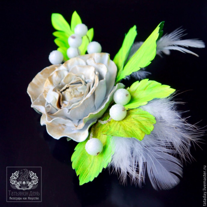 Создаем кожаную брошь-розу: часть 5