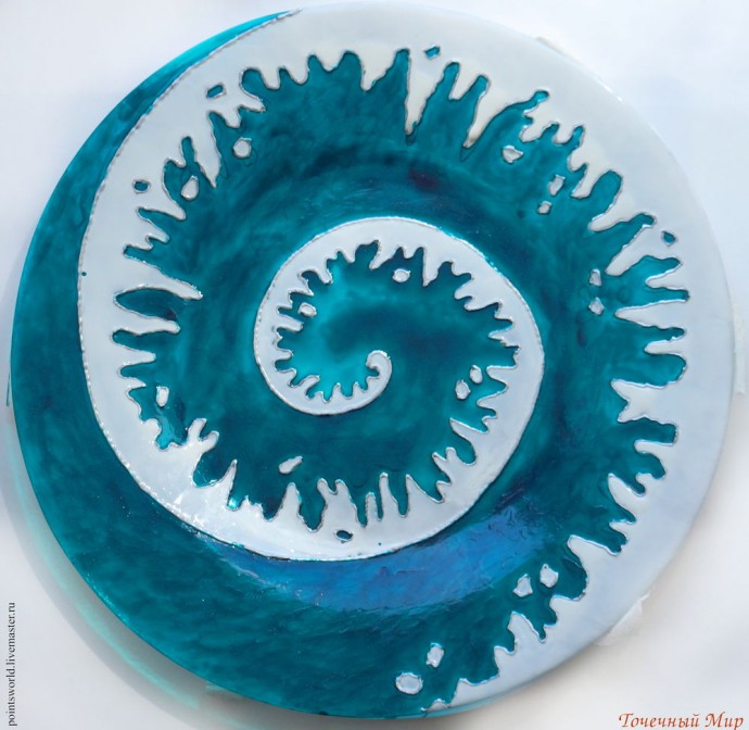 ​Создаем тарелку "Новая волна" в смешанной технике: часть 2