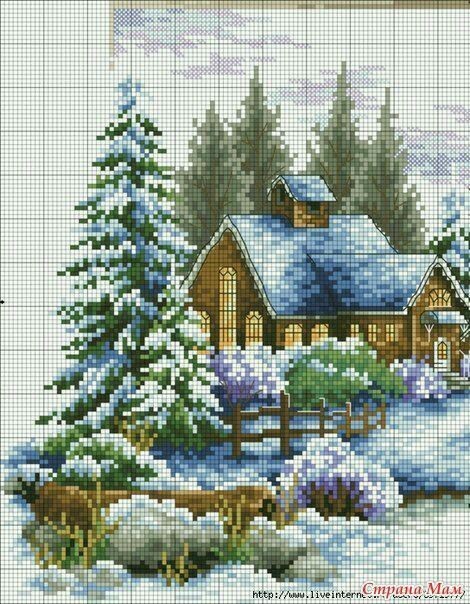 Вышиваем зимние пейзажи: часть 3