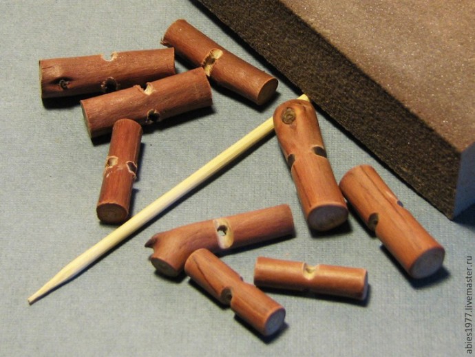 Изготавливаем экопуговицы из вишнёвых веточек