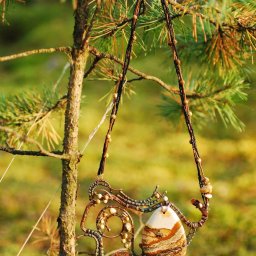 Процесс создания колье «Осенний пейзаж» из яшмы и медной проволоки: часть 3