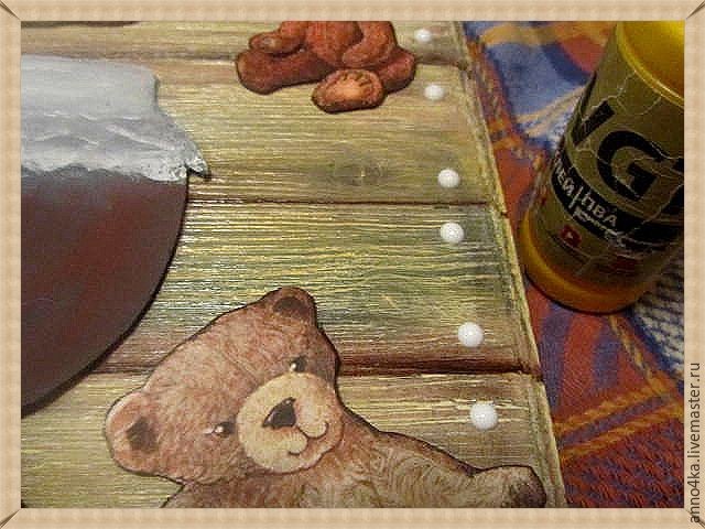Объемный декупаж без специальных материалов: создаем панно "Ложка меда": часть 4