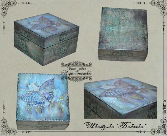 Шкатулка в технике декупаж с применением фольги: часть 3