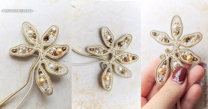 ​Создание сутажной броши "Лавры Афродиты": часть 3