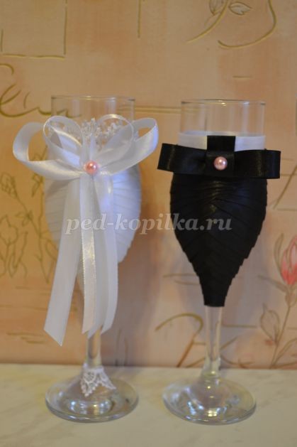 ​Украшение бутылок шампанского на свадьбу: мастер-класс, часть 4