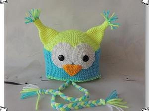 ​Вяжем шапочку "Совушка": часть 1