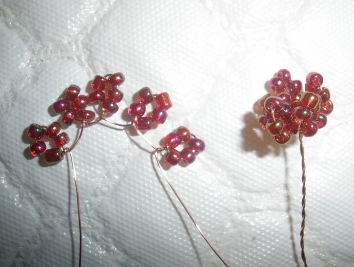 ​Букет цветов из бисера