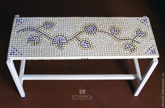 ​Декор столешницы мозаикой: растительный рисунок