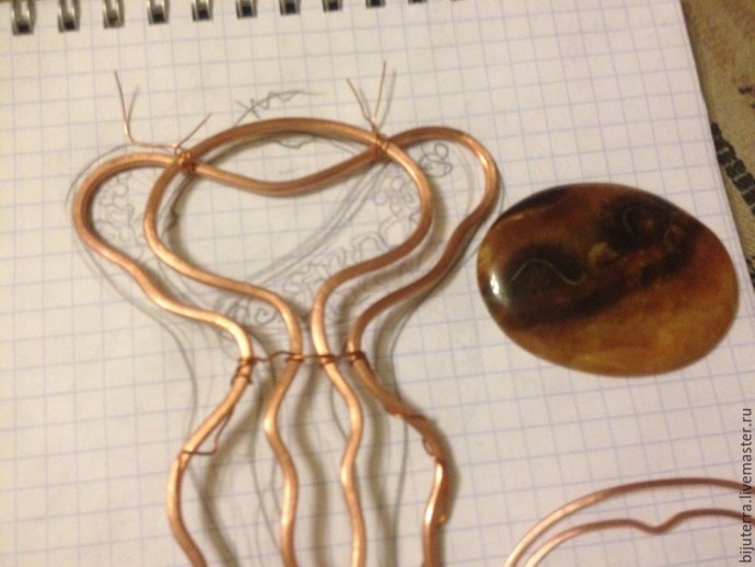 ​Изготавливаем украшение для волос: медный гребень с симбирцитом, часть 1