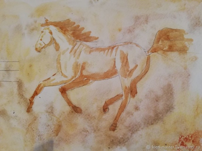 Рисуем акварелью лошадь