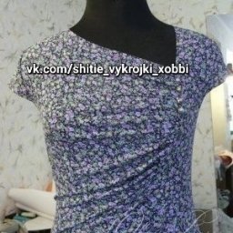 Моделирование ассиметричной драпировки на трикотажном платье