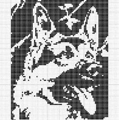 ​Схемы для вышивки монохромных собачек