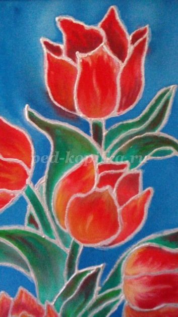 Холодный батик "Тюльпаны"