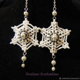 Зимний вальс из бисера и твина