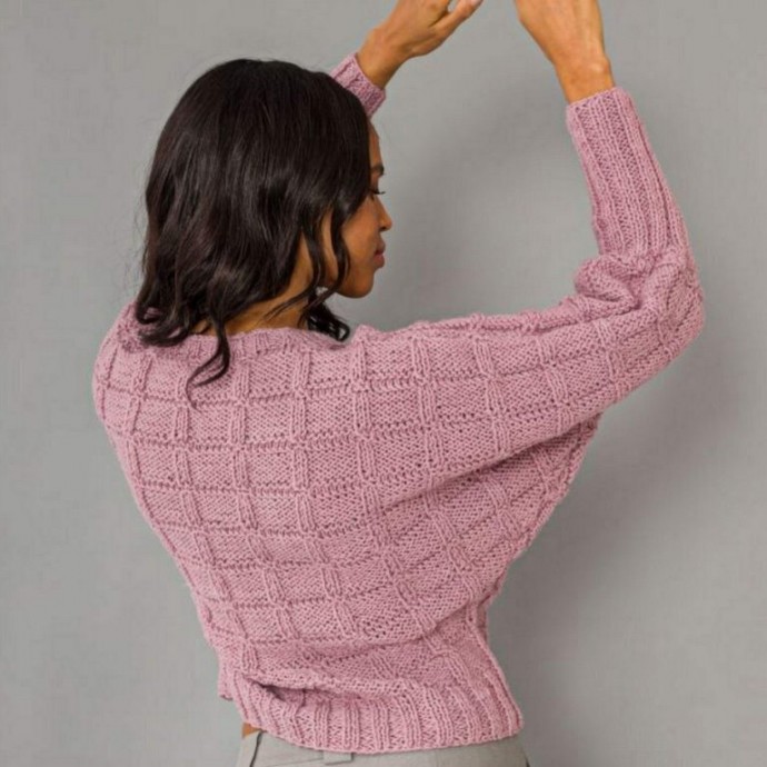 Пуловер с рукавом "летучая мышь" спицами Пуловер с рукавом "летучая мышь" спицами