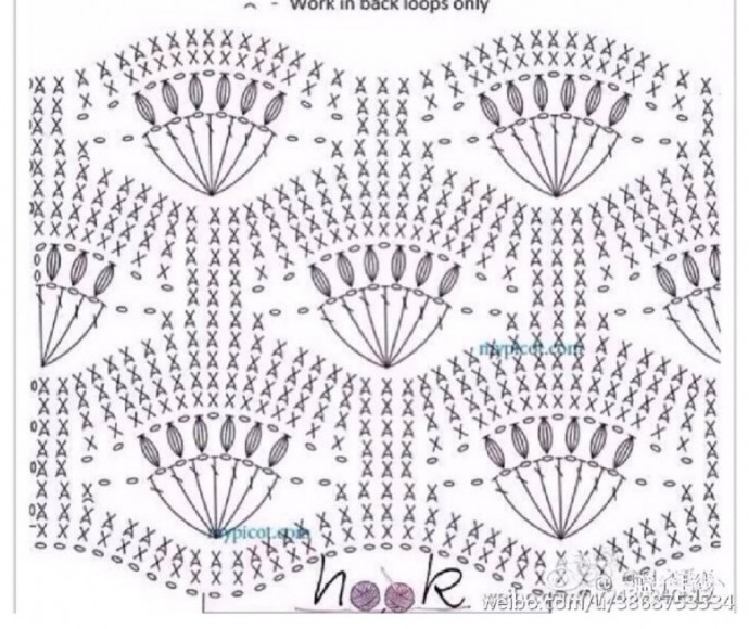 ​Волнообразный узор крючком