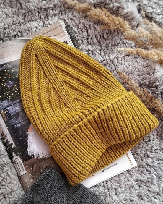 Двухсторонняя шапка спицами Двухсторонняя шапка спицами