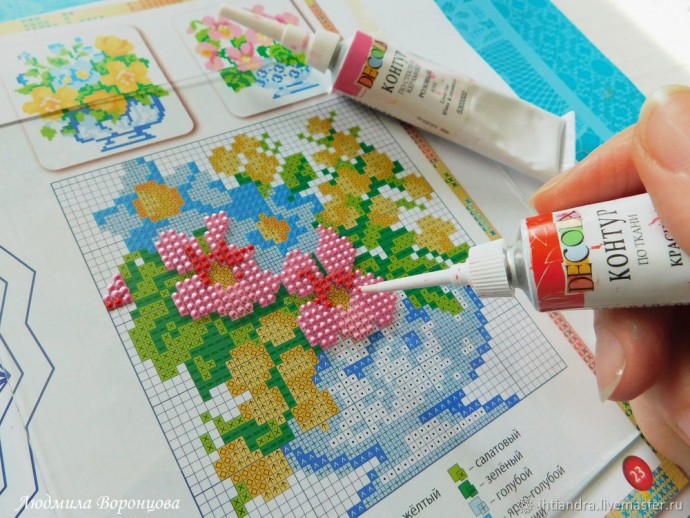 Имитируем вышивку в технике точечная роспись: часть 1 Имитируем вышивку в технике точечная роспись: часть 1